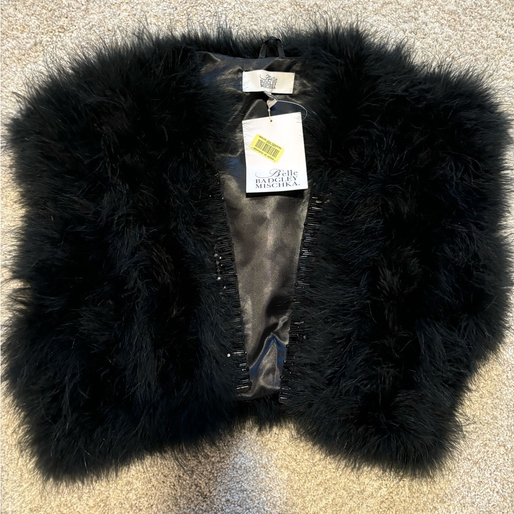 Cropped for shawl/jacket with black beading.